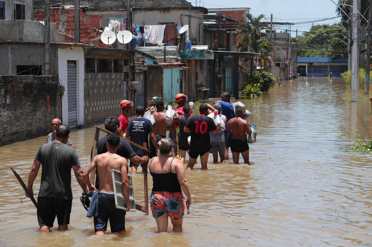 Temporal en Río de Janeiro, Brasil. Foto: EFE