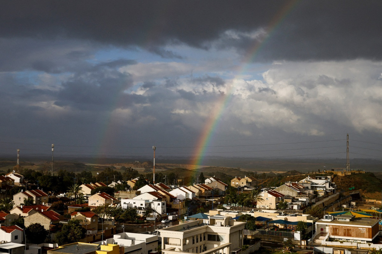 Arcoíris en la Franja de Gaza. Foto: Reuters.