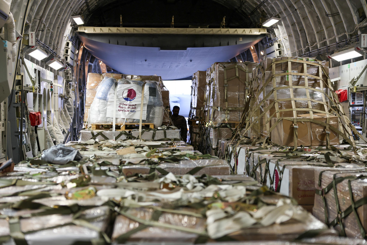 Ayuda humanitaria para Gaza. Foto: Twitter.