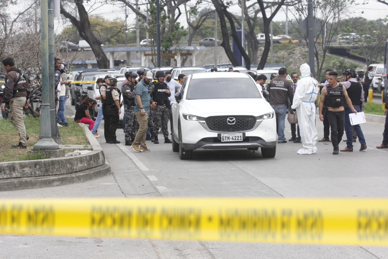 El lugar donde fue asesinado el fiscal César Suárez, Ecuador. Foto: EFE