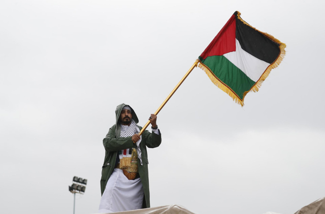 Protesta en Palestina contra Israel y Estados Unidos. Foto: EFE.