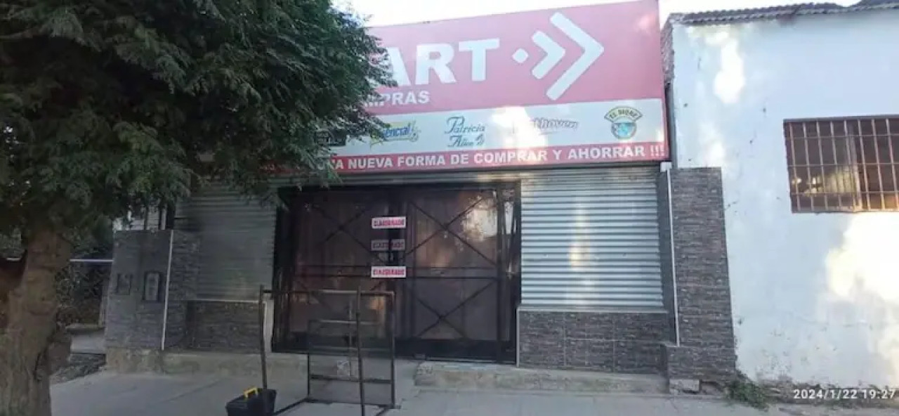 La carnicería que fue clausurada en Capilla del Monte, Córdoba. Foto: Captura.