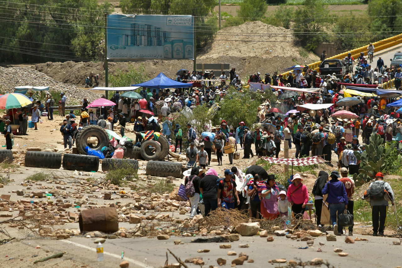 Corte de rutas en Bolivia. Foto: Reuters