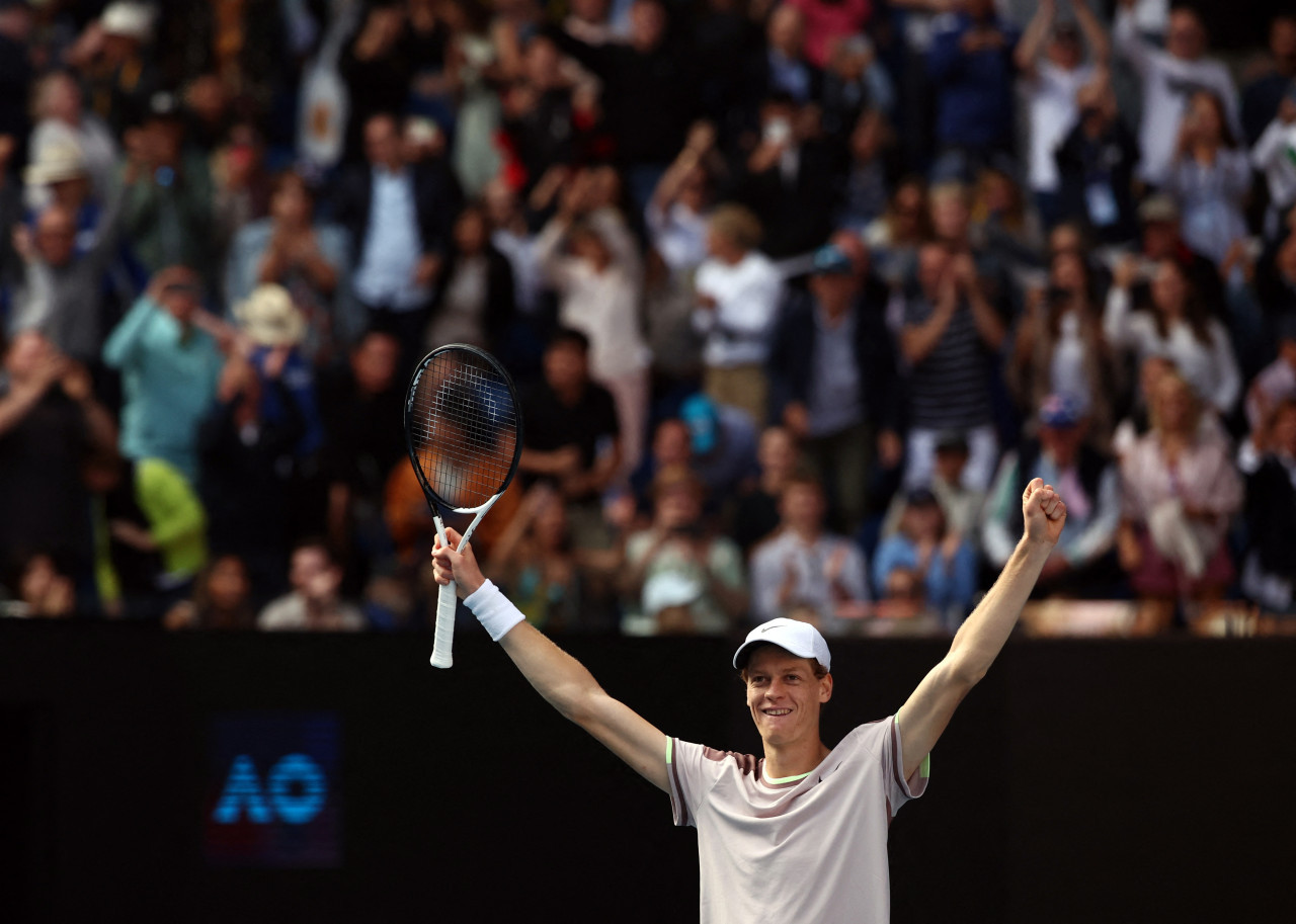 Jannik Sinner en el Abierto de Australia. Foto: REUTERS.