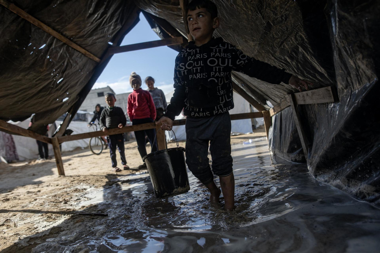 Desplazados en Gaza. Foto: EFE.