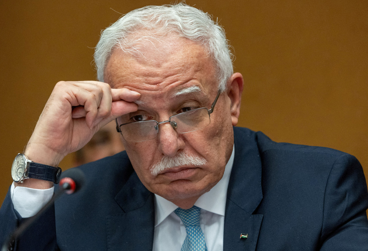 Riyad al Maliki, ministro de Asuntos Exteriores de la Autoridad Nacional Palestina. Foto: REUTERS.