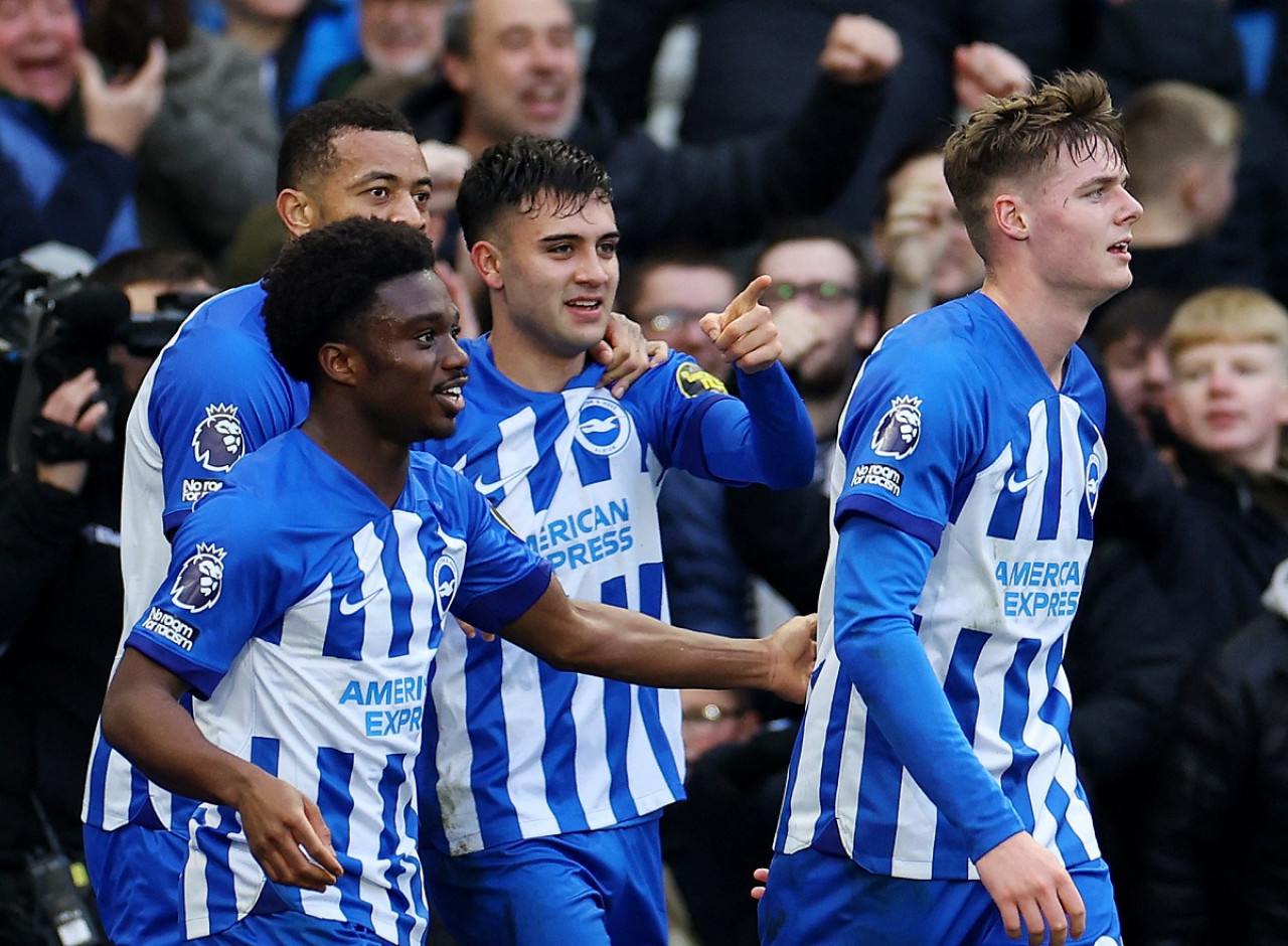 Facundo Buonanotte volvió a convertir en Brighton. Foto: Reuters.