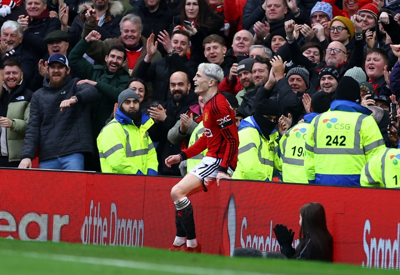 Alejandro Garnacho convirtió un doblete ante West Ham. Foto: Reuters.