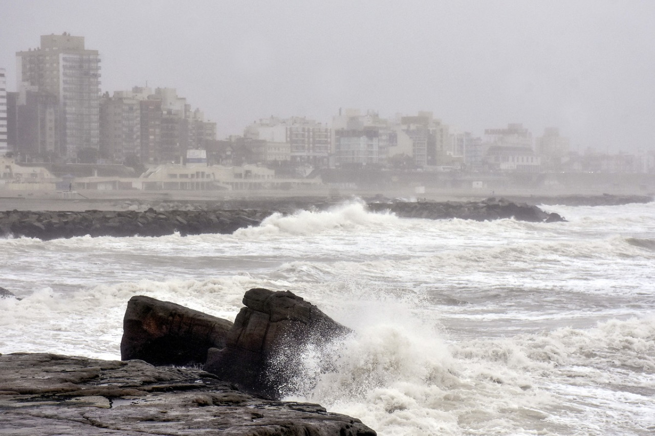 Lluvias en Mar del Plata. Foto: NA.