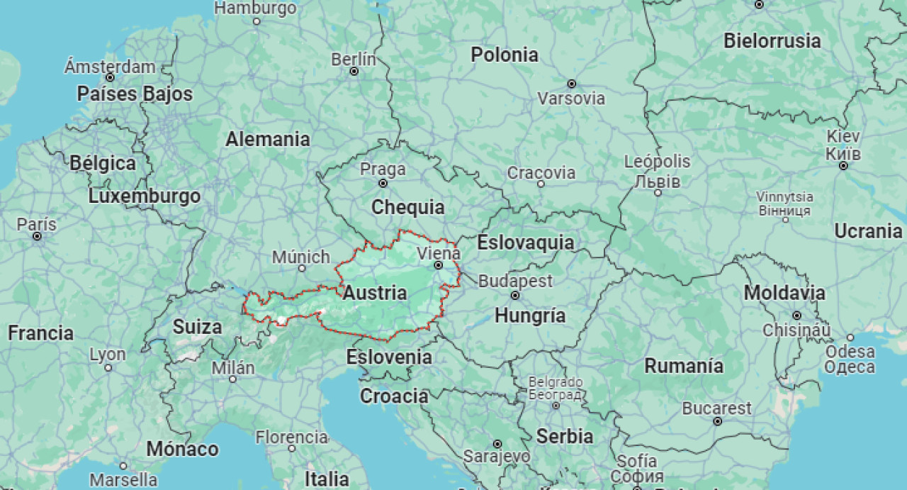 La ubicación de Austria.