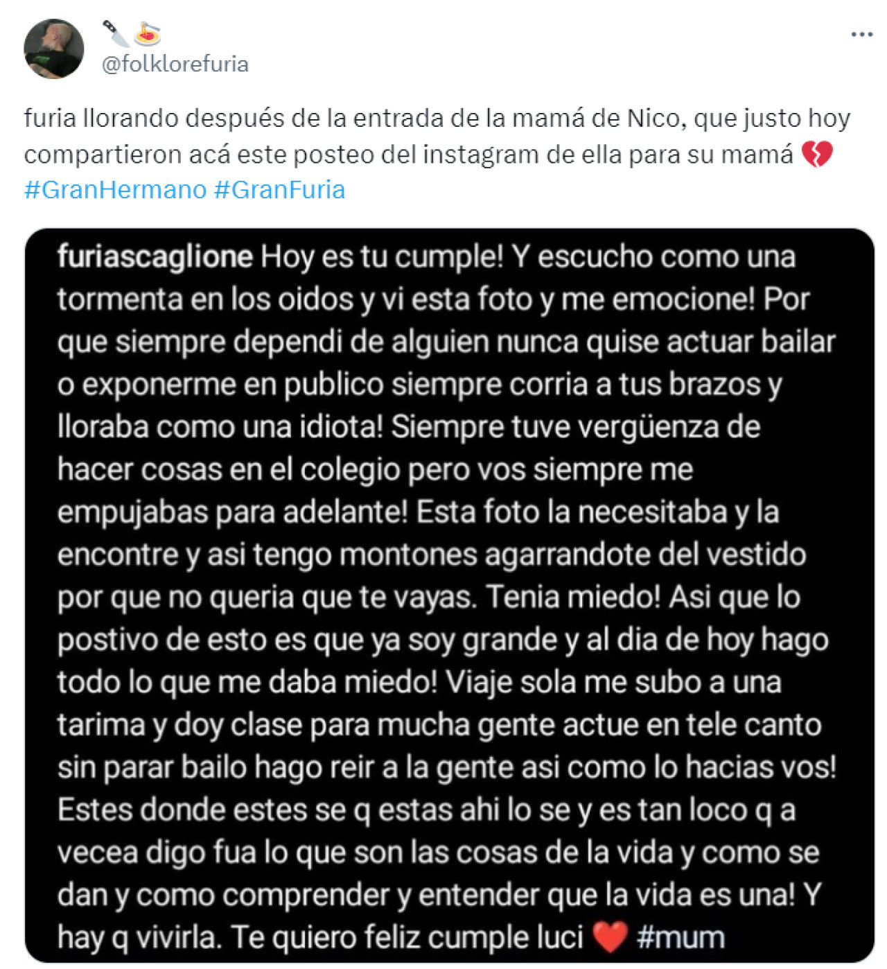 Los fans de Furia comenzaron a especular sobre su tristeza luego del "Congelados". Foto: X.