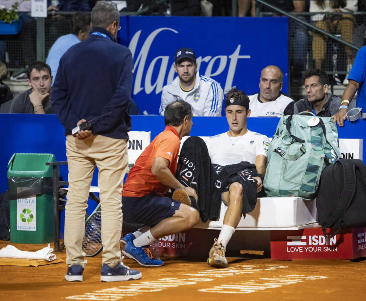 Lesión de Tomas Etcheverry en el Argentina Open. Foto: NA.