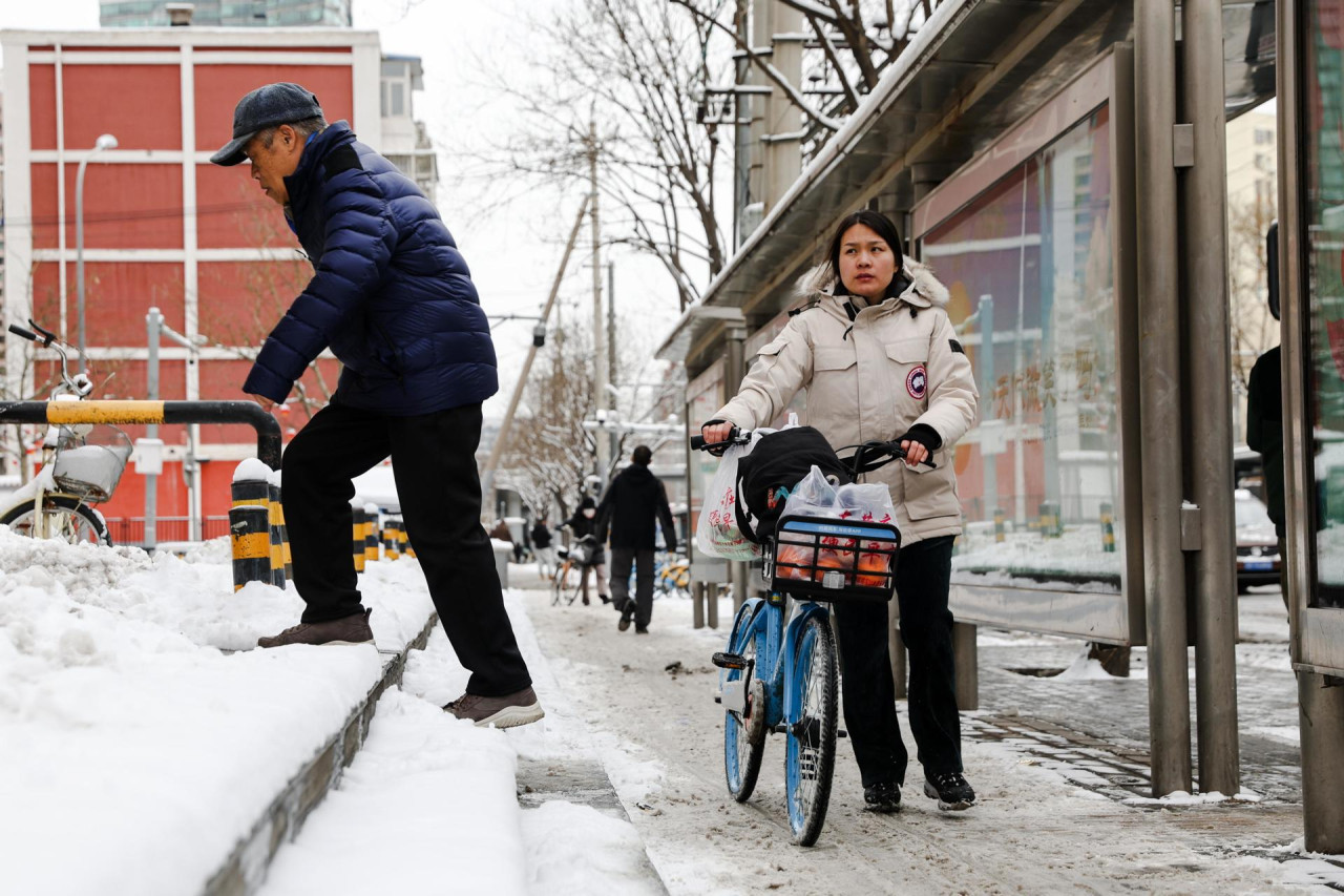 Nevadas y bajas temperaturas en China. Foto: EFE.