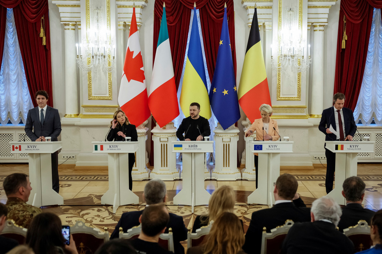 Líderes del G7 visitan Ucrania. Foto: Reuters.