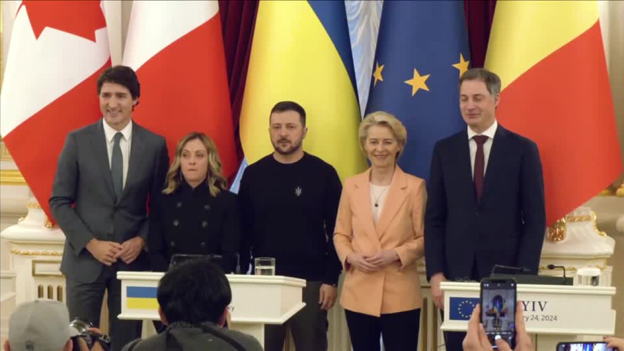 Líderes del G7 visitan Ucrania. Foto: Reuters.