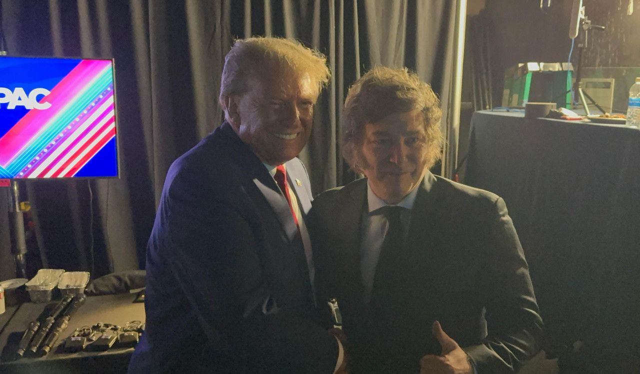 El encuentro entre Trump y Milei. Foto: NA