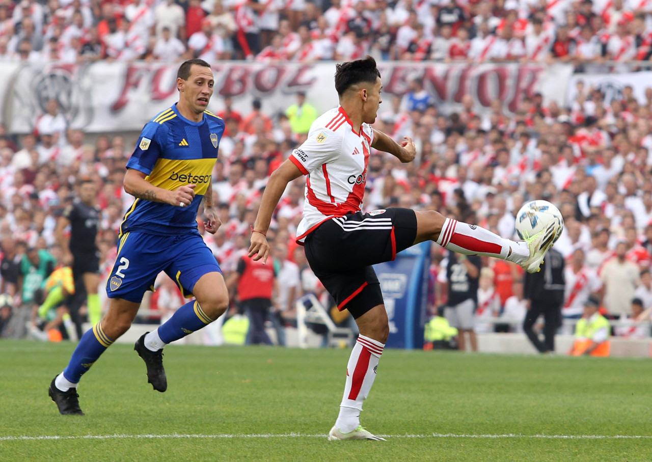 Cristian Lema; Superclásico. Foto: NA