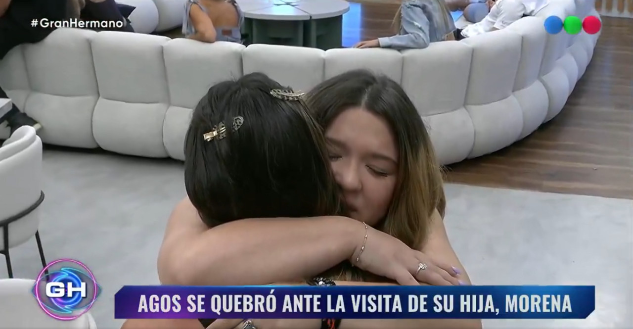 La visita de la hija de Agostina en la casa de Gran Hermano. Foto: Captura.