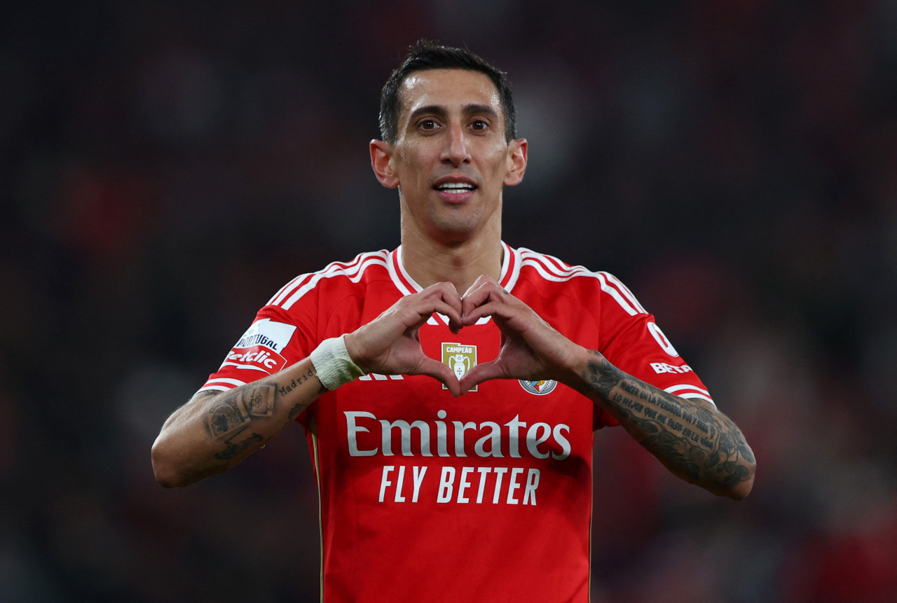 Ángel Di María en el Benfica. Foto: REUTERS.