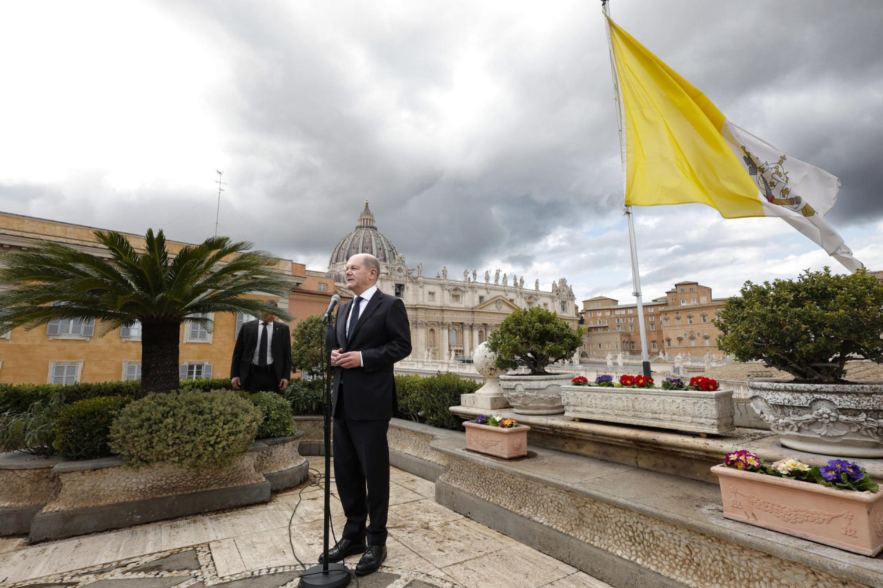 Scholz en el Vaticano. Foto: EFE