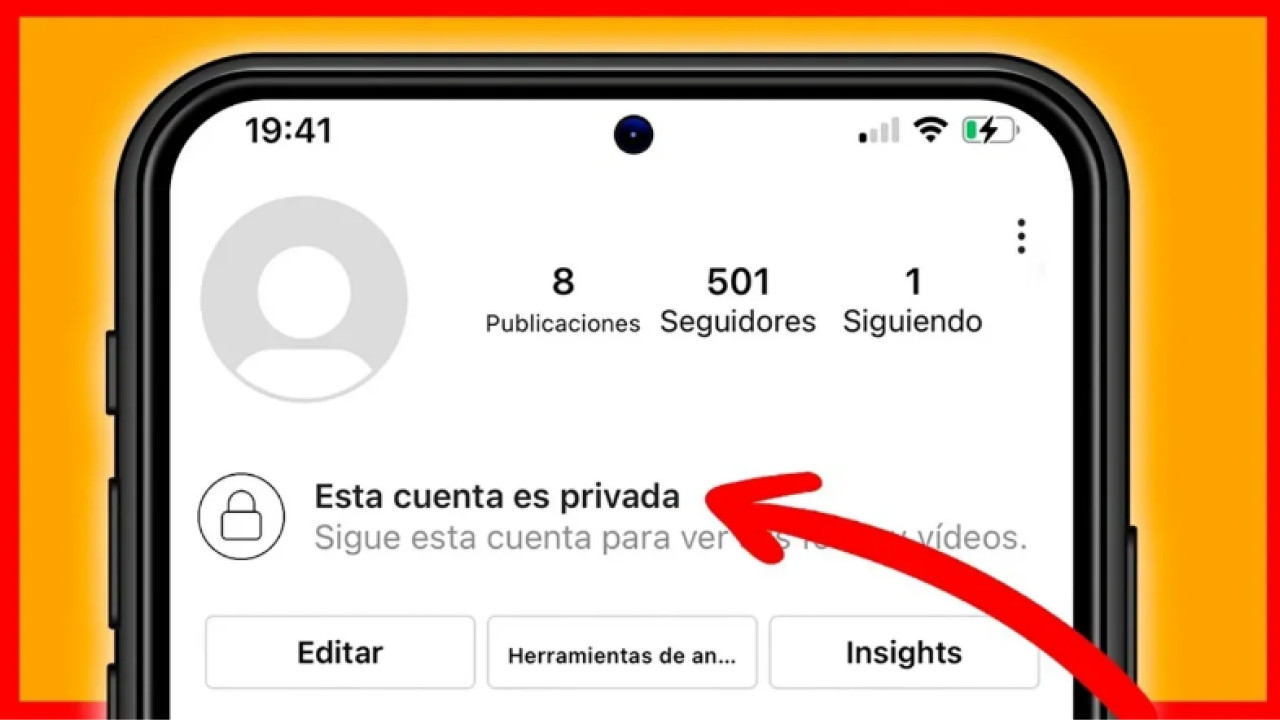 Cuenta privada en Instagram. Foto: NA.