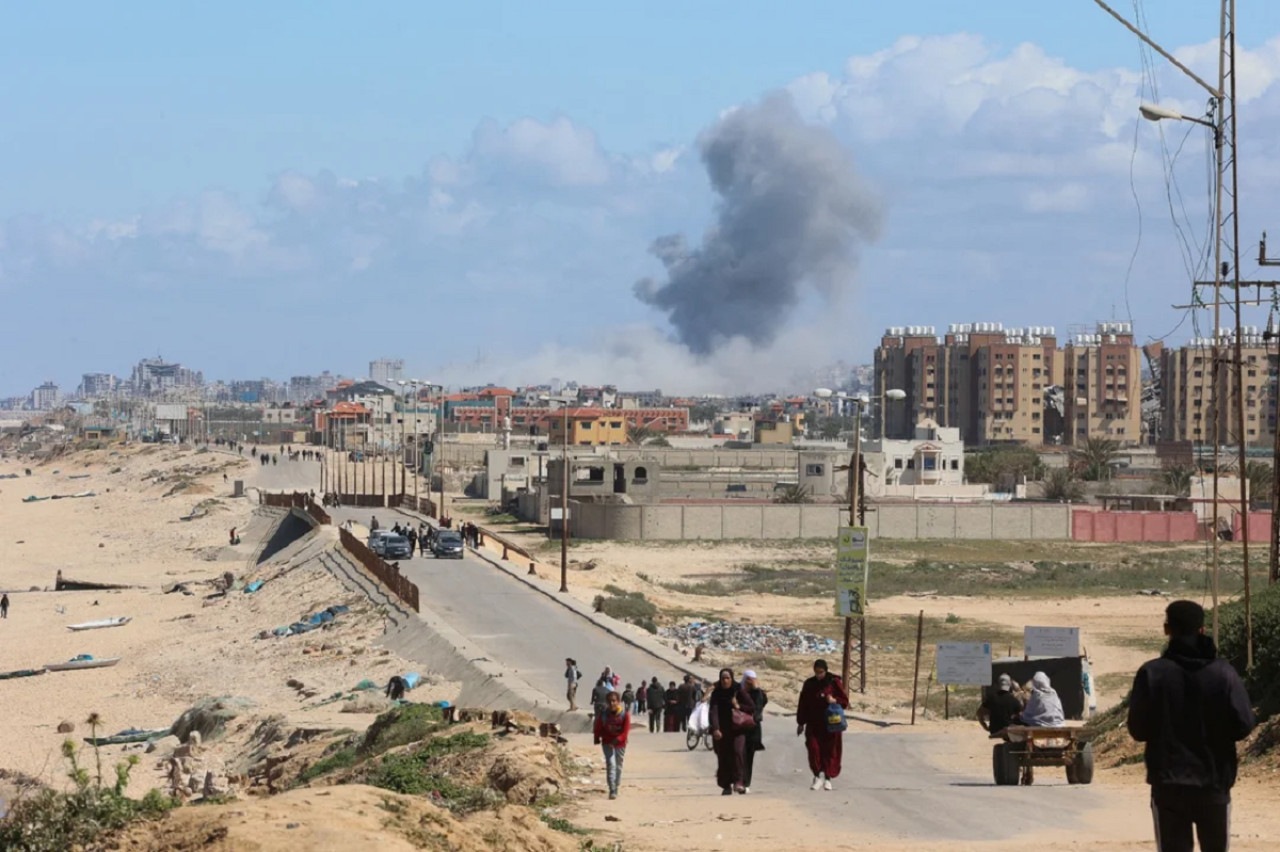 Ayuda humanitaria entra a Gaza. Foto: NA.