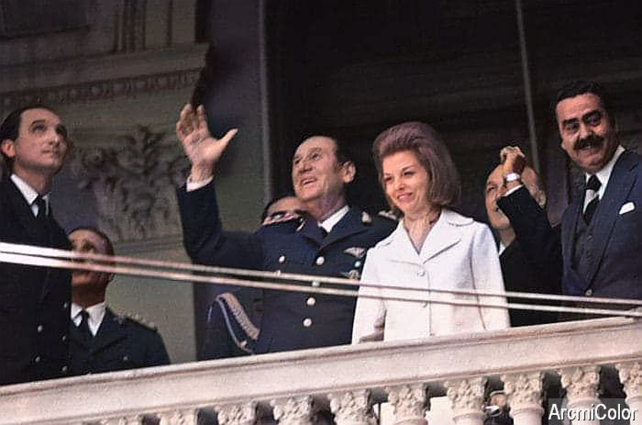 Juan Domingo Perón y su última esposa, Isabel. Foto: Archivo.