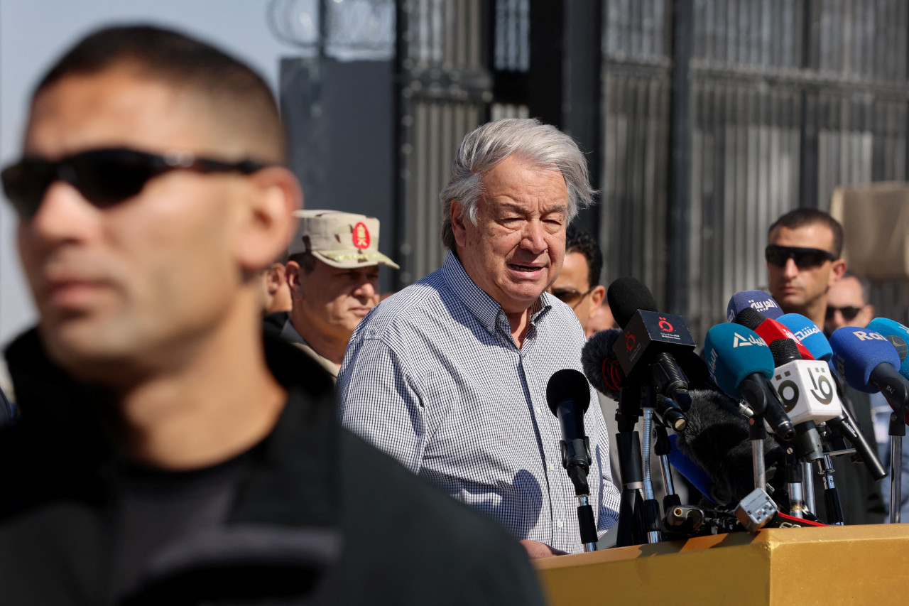 António Guterres en Rafah. Foto: REUTERS.