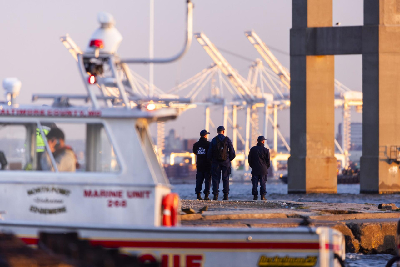 La zona del puente derrumbado en Baltimore. Foto: EFE.