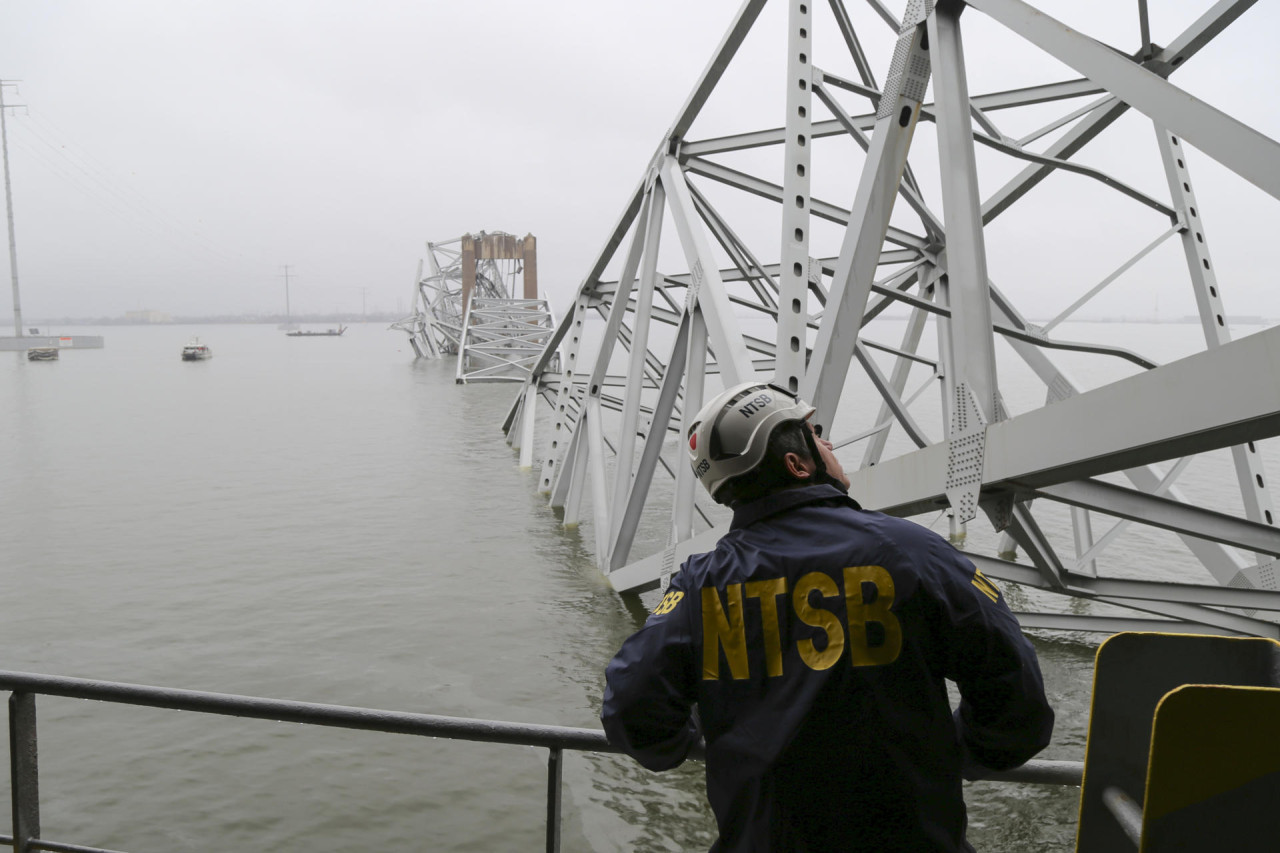 La zona del puente derrumbado en Baltimore. Foto: EFE.