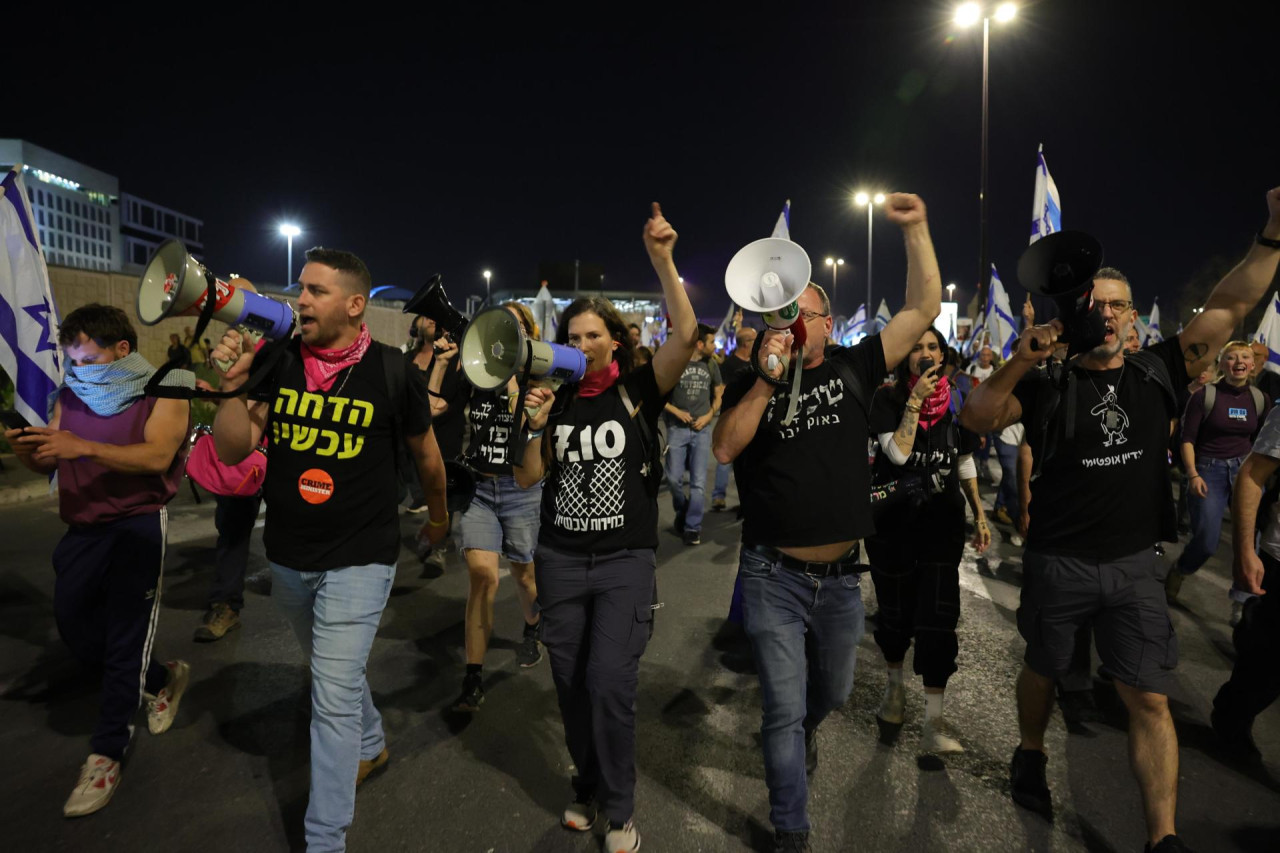 Protestas en Israel contra Benjamin Netanyahu. Foto: EFE.