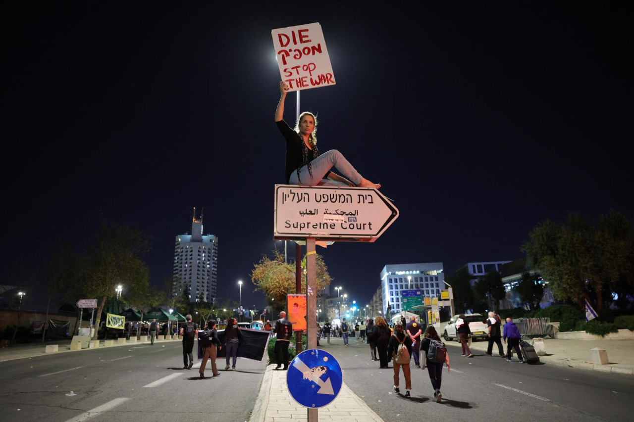 Protestas en Israel contra Benjamin Netanyahu. Foto: EFE.