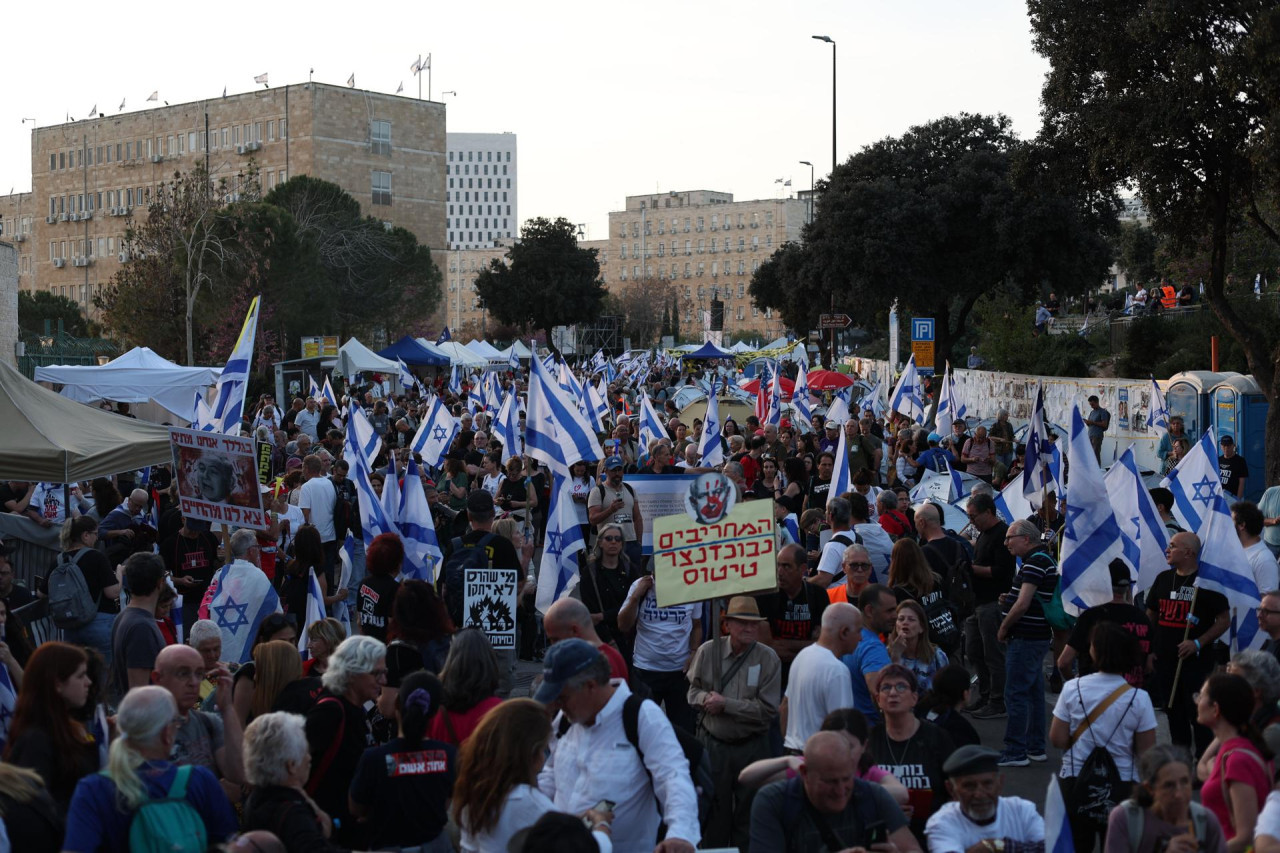 Protestas en Israel contra Benjamin Netanyahu. Foto: EFE.