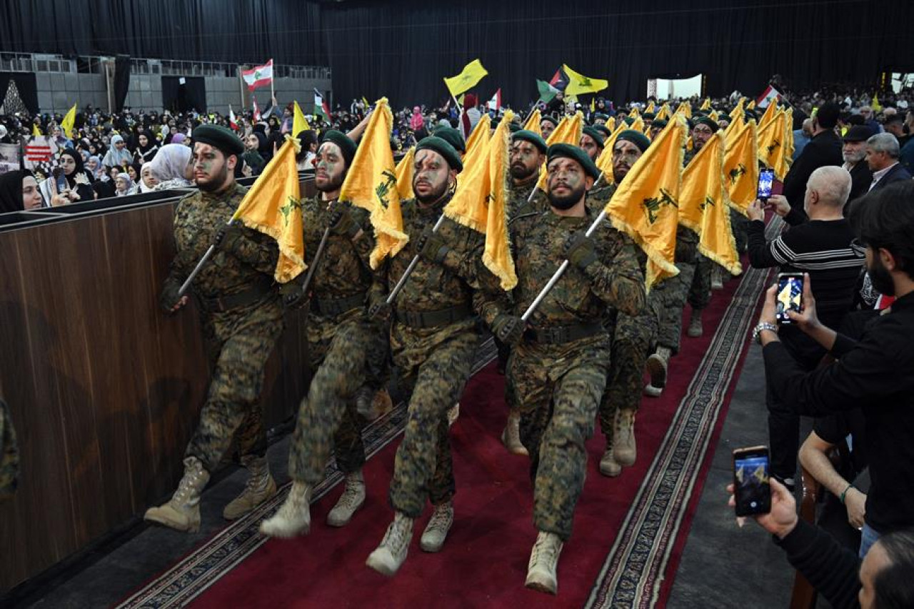 Miembreos de Hezbollah. Beirut. Foto: Efe