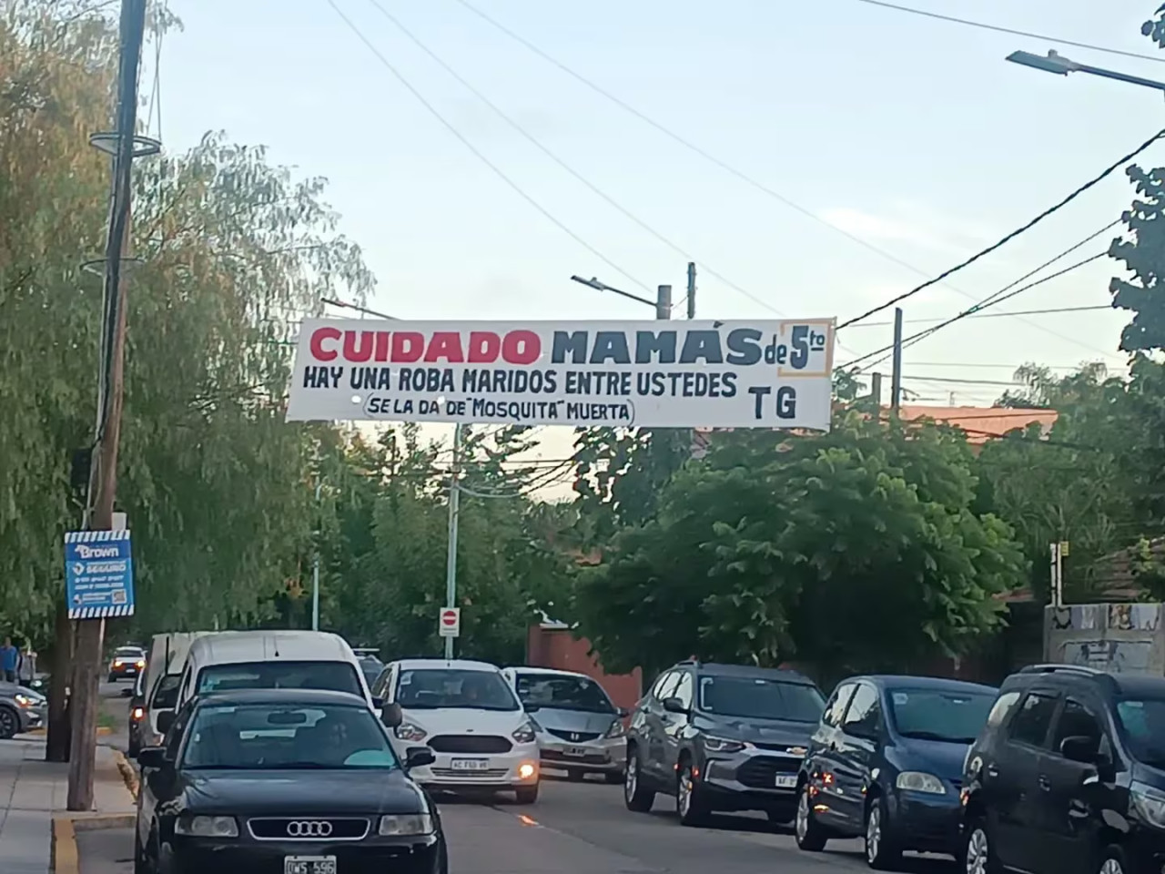 El pasacalles que apareció en una escuela. Foto: TN.