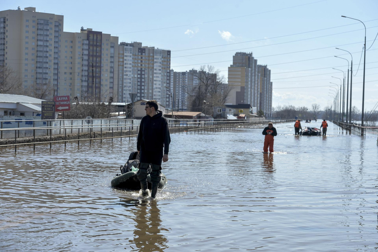 Inundaciones en Oremburgo, Rusia. Foto: EFE.