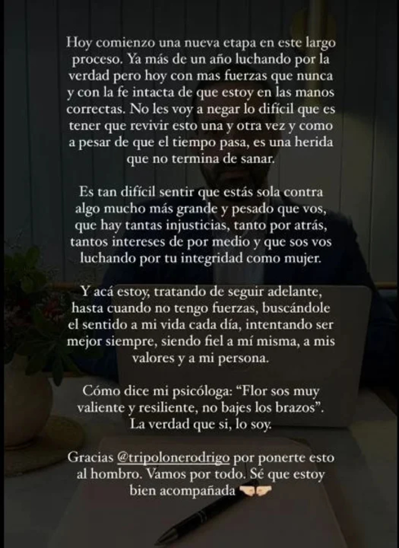 Las palabras de Flor Martino. Foto NA.