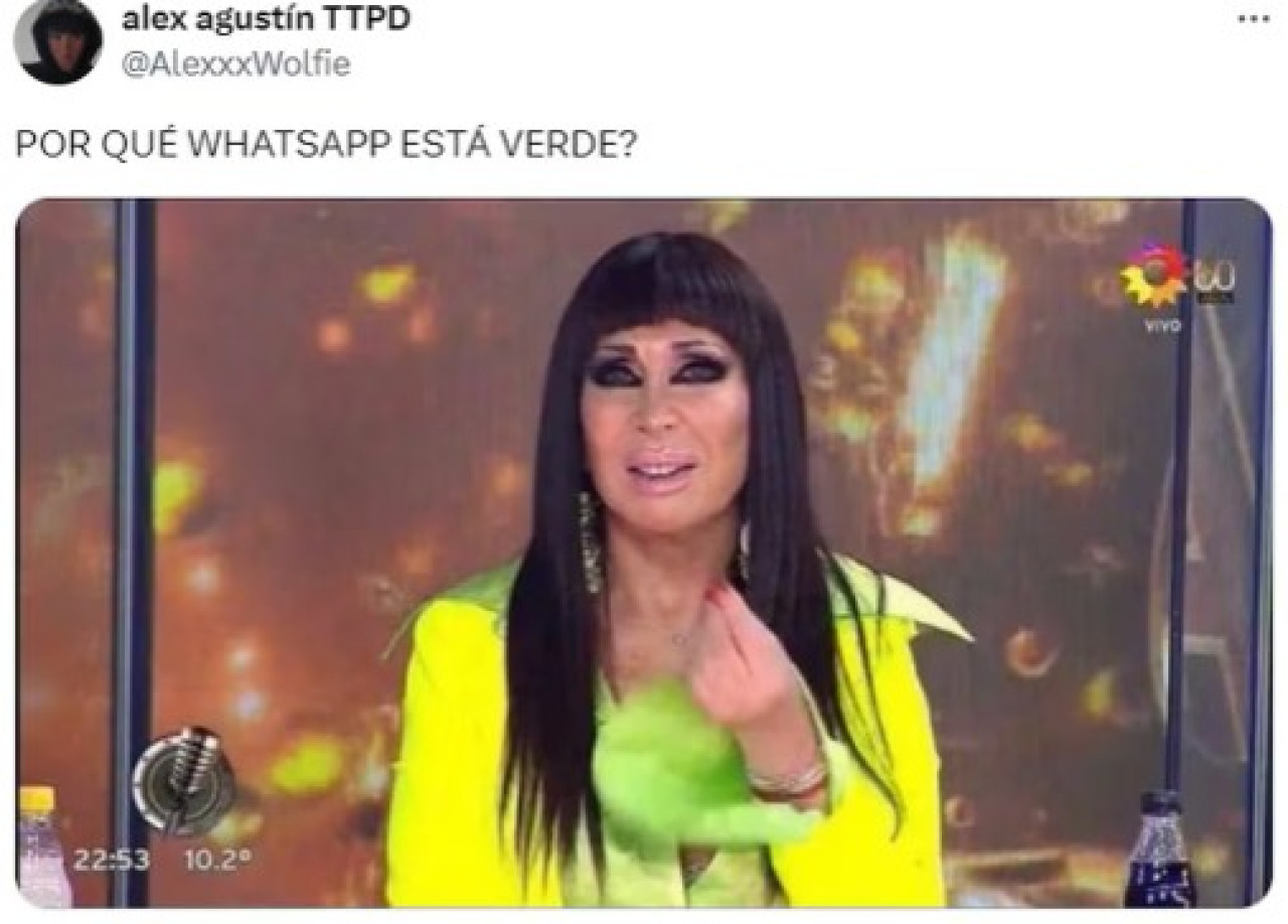 Le llovieron los memes a WhatsApp por su cambio de color. Foto: X