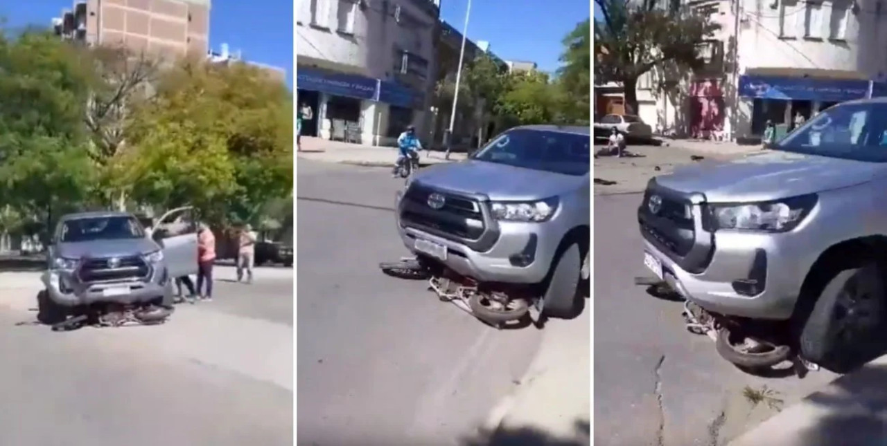 Violento intento de escapatoria tras un choque en Santa Fe. Fotos: Capturas.