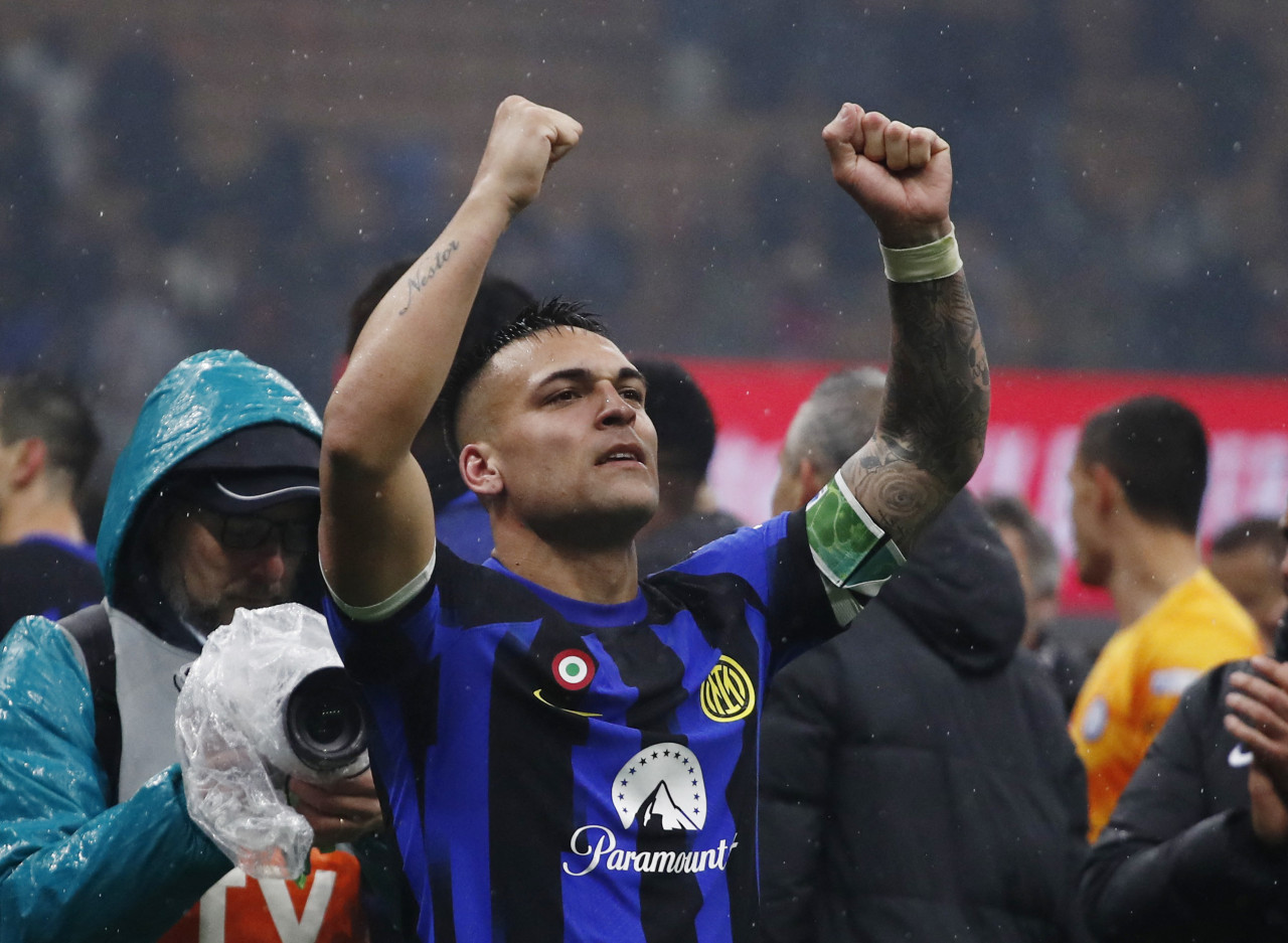 Lautaro Martínez, campeón de Serie A. Foto: Reuters