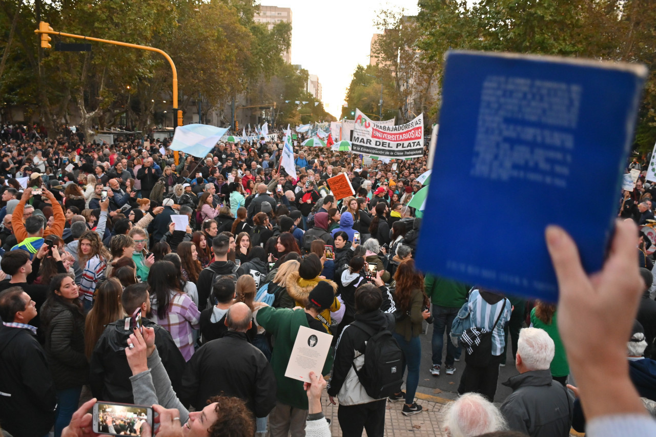 Marcha Federal Universitaria en el centro porteño. Foto: NA.