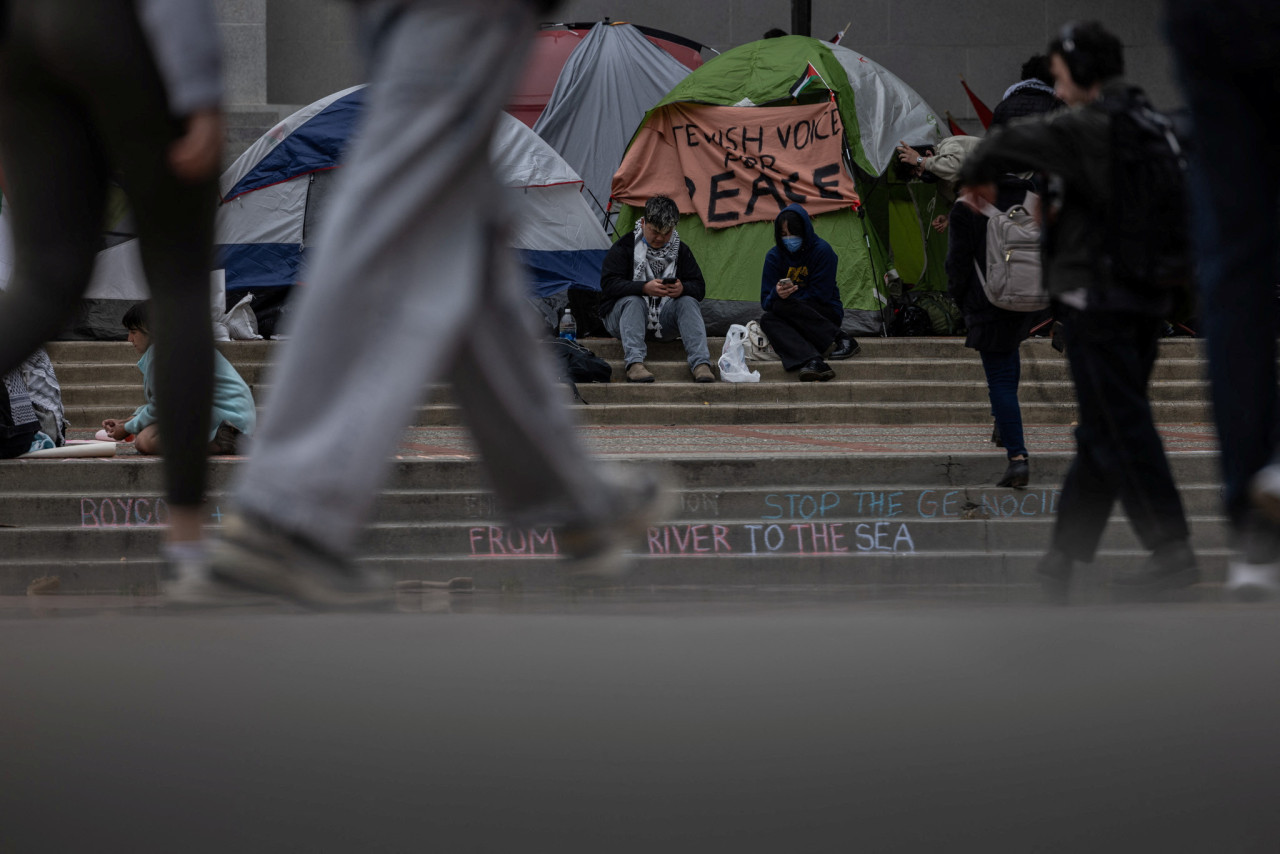 Manifestaciones propalestinas en Nueva York y otras ciudades. Foto Reuters.