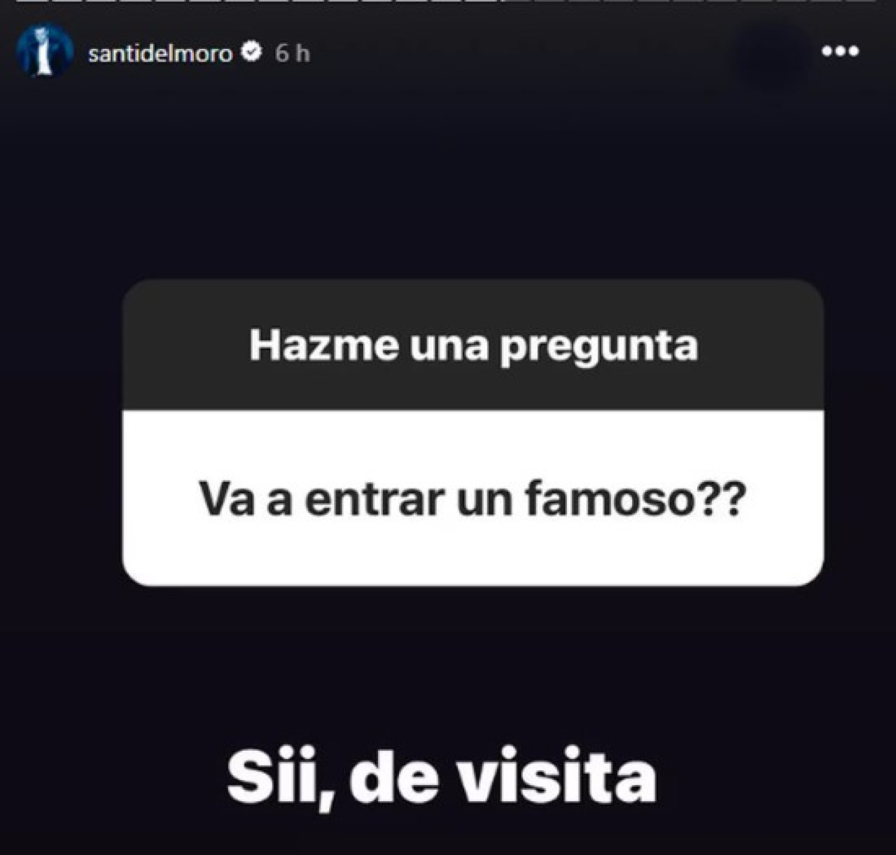 La story de Santiago Del Moro. Foto: Instagram