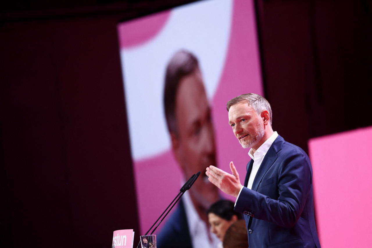 Christian Lindner en el congreso del Partido Liberal Alemán. Foto: REUTERS.