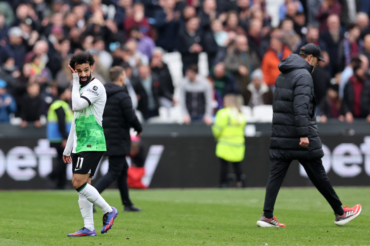 Salah y Klopp, Liverpool. Foto: Reuters