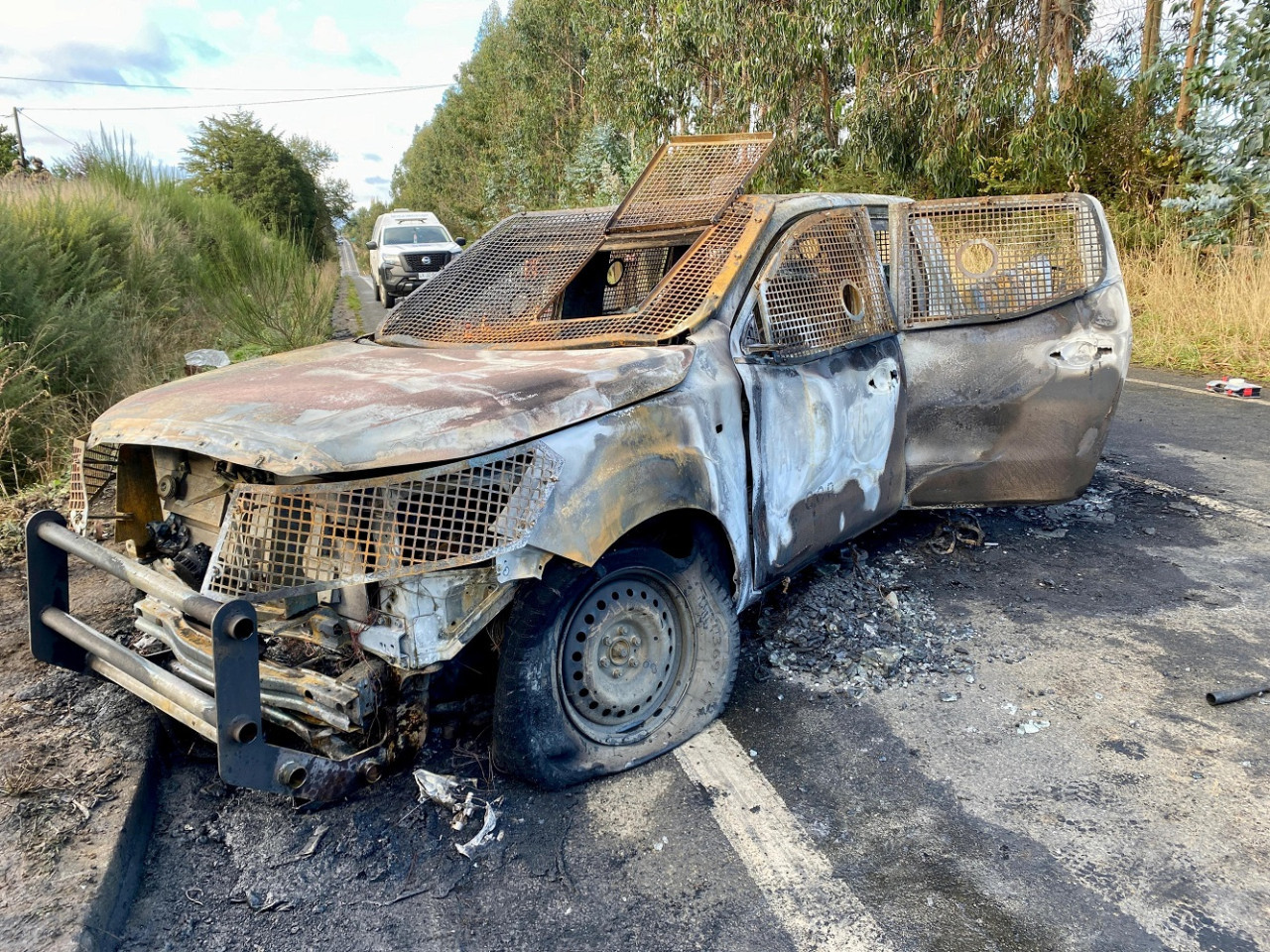 Ataque a carabineros en Chile. Foto: Reuters