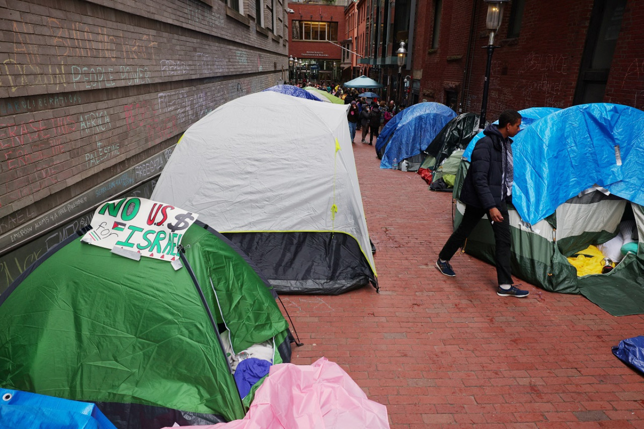 Protestas propalestinas en Boston. Foto: Reuters.