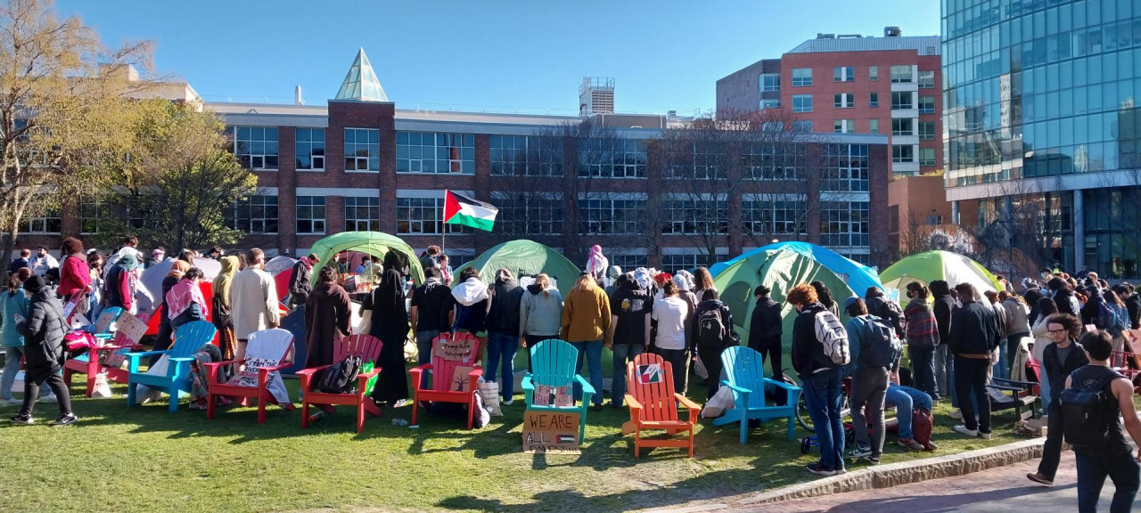 Manifestaciones en universidades de Estados Unidos contra el genocidio en Gaza. Foto: EFE.