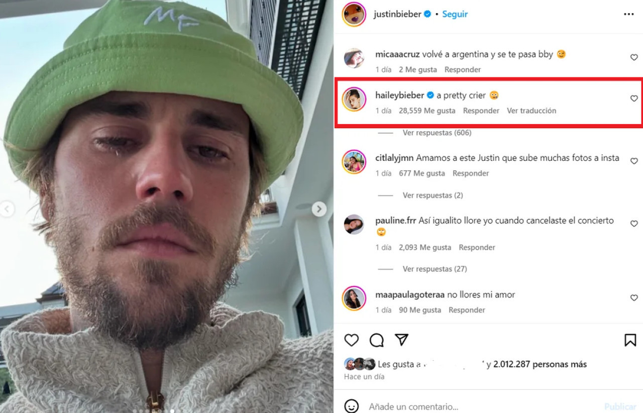 La publicación de Justin Bieber que preocupó a sus fans. Foto: Instagram.