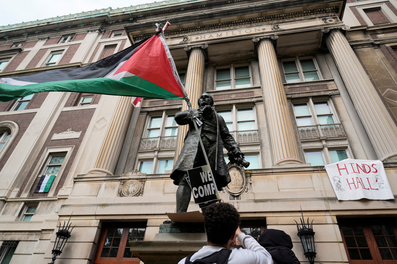 Protesta propalestina en la Universidad de Columbia. Foto: Reuters